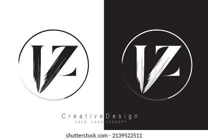 Vector de plantilla de diseño de logotipo de letras IZ