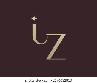 IZ letter logo icon design. Classic style luxury initials monogram.