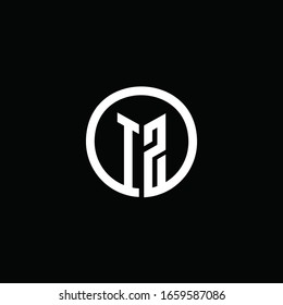 IZ monogram logo isolated with a rotating circle