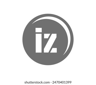 IZ sport emblem or team logotype. Ball logo with a combination of Initial letter I and Z for balls shop, sports company, training, club badge. Vector illustration.
