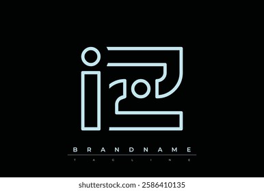 IZ Technology Letter Logo Template. This tech letter logo is a graphic mark that uses letters to represent a technology company.