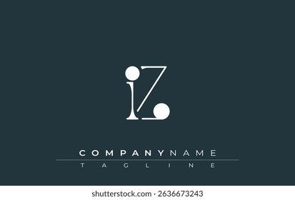 IZ Typography Logo Design. Stylish monogram design depiction featuring the letters I and Z combined in an artistic signature style, delivering a unique and creative visual representation.