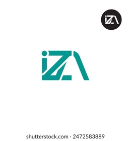 Diseño de monograma de letra con logotipo IZA