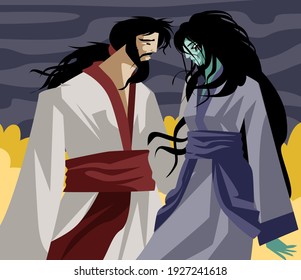 izanami and izanagi japan mythology tale in the underworld