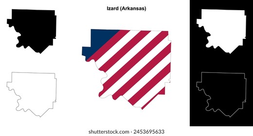 Izard County (Arkansas) outline map set