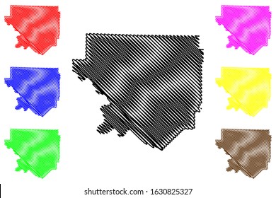 Izard County, Arkansas (U.S. county, United States of America,USA, U.S., US) map vector illustration, scribble sketch Izard map