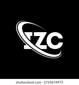 Logotipo de IZC. Carta IZC. Diseño del logotipo de la letra de IZC. Logotipo de IZC con el círculo y el logotipo del monograma en mayúsculas. TIPOGRAFÍA IZC para tecnología, negocio y marca inmobiliaria.