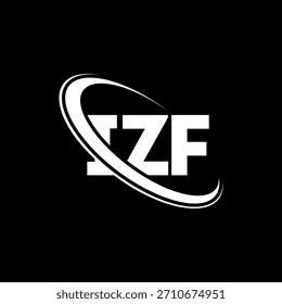 Logotipo de IZF. Letra IZF. Diseño del logotipo de la letra IZF. Logotipo de IZF con el círculo y el logotipo del monograma en mayúsculas. TIPOGRAFÍA IZF para tecnología, negocio y marca inmobiliaria.