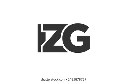 IZG logo design template with strong and modern bold text. Initial based vector logotype featuring simple and minimal typography. Trendy company identity ideal for businesses brand presence.