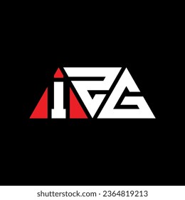 IZG triangle letter logo design with triangle shape. IZG triangle logo design monogram. IZG triangle vector logo template with red color. IZG triangular logo Simple, Elegant, and Luxurious design.