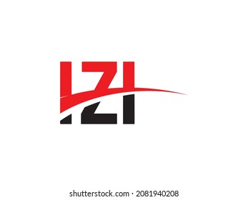 Ilustración del vector de diseño del logotipo inicial de la carta IZI