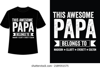 IZI POD Personalized Grandpa Dad Shirt, Custom Grandpa Grandkids Name Shirt, Birthday Christmas Fathers Day Dad Grandpa Gift