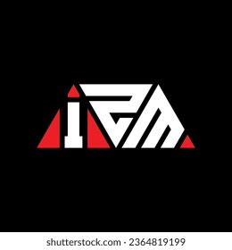 Diseño del logotipo de la letra del triángulo IZM con forma de triángulo. Monograma de diseño del logotipo del triángulo IZM. Plantilla de logotipo vectorial de triángulo IZM con color rojo. Logo triangular IZM Diseño sencillo, elegante y lujoso.