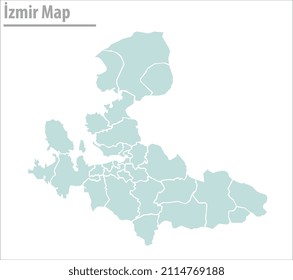 Izmir Map Illustration Vector City Of Turkey