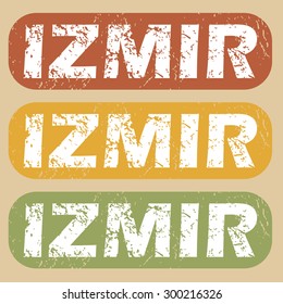 Izmir on colored background
