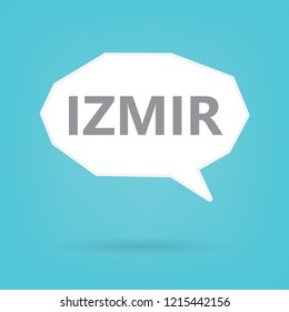 Izmir word on a speech bubble- vector illustration