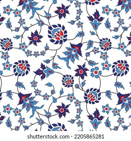 iznik tiled ethnic ivy islamic pattern for textile print