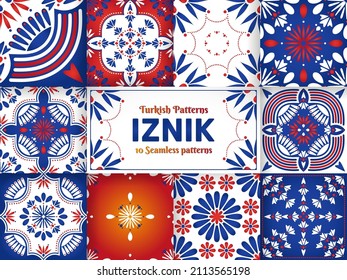 Iznik Turkish ethnic seamless pattern