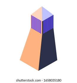 Izometric vector illustration of a building