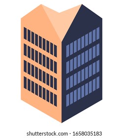 Izometric vector illustration of a building