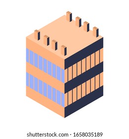 Izometric vector illustration of a building