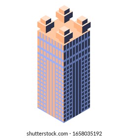 Izometric vector illustration of a building