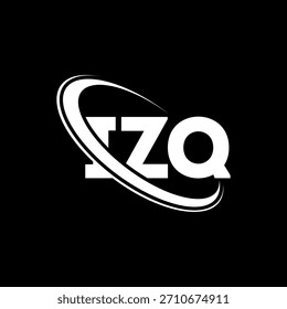 Logotipo de IZQ. Carta IZQ. Diseño del logotipo de la letra de IZQ. Logotipo de IZQ con el círculo y el logotipo del monograma en mayúsculas. Tipografía IZQ para tecnología, negocio y marca inmobiliaria.