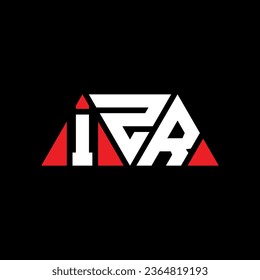 IZR triangle letter logo design with triangle shape. IZR triangle logo design monogram. IZR triangle vector logo template with red color. IZR triangular logo Simple, Elegant, and Luxurious design.