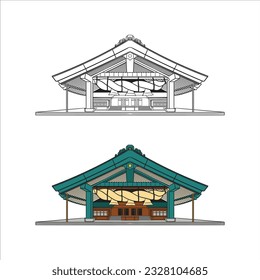 Izumo taisha shrine, Japan, vector illustration