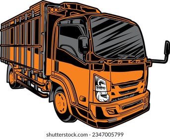 izuzu canter truck transportation vector, vehicle, vector, automotive illustration editable