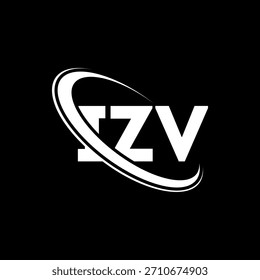 Logotipo de IZV. Carta IZV. Diseño del logotipo de la letra de IZV. Logotipo de IZV inicial vinculado con el círculo y el logotipo del monograma en mayúsculas. Tipografía IZV para tecnología, negocio y marca inmobiliaria.