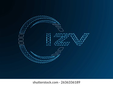 IZV low poly letter logo vector design. IZV lower poly logo design. Low poly logo.