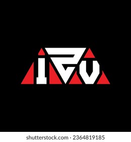IZV triangle letter logo design with triangle shape. IZV triangle logo design monogram. IZV triangle vector logo template with red color. IZV triangular logo Simple, Elegant, and Luxurious design.
