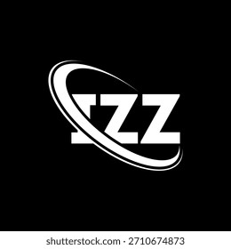 Logotipo de IZZ. Letra IZZ. Diseño del logotipo de la letra IZZ. Logotipo de IZZ con el círculo y el logotipo del monograma en mayúsculas. Tipografía IZZ para tecnología, negocio y marca inmobiliaria.