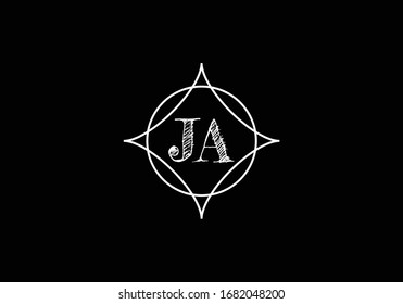 J A, JA Plantilla vectorial de diseño de logotipo de carta inicial, Símbolo gráfico de alfabeto para identidad empresarial