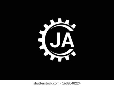 J A, JA Plantilla vectorial de diseño de logotipo de carta inicial, Símbolo gráfico de alfabeto para identidad empresarial