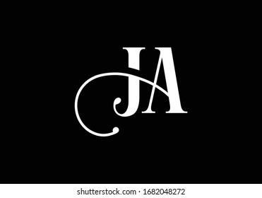 J A, JA Plantilla vectorial de diseño de logotipo de carta inicial, Símbolo gráfico de alfabeto para identidad empresarial