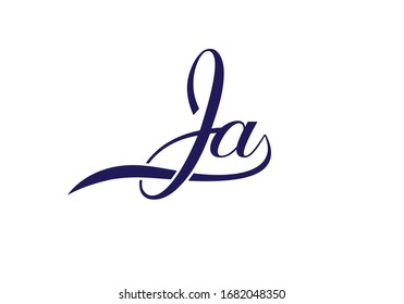 J A, JA Plantilla vectorial de diseño de logotipo de carta inicial, Símbolo gráfico de alfabeto para identidad empresarial