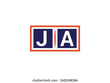 J A, JA Plantilla vectorial de diseño de logotipo de carta inicial, Símbolo gráfico de alfabeto para identidad empresarial