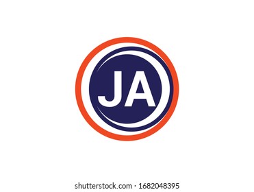 J A, JA Plantilla vectorial de diseño de logotipo de carta inicial, Símbolo gráfico de alfabeto para identidad empresarial