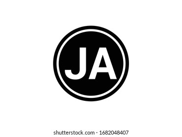 J A, JA Plantilla vectorial de diseño de logotipo de carta inicial, Símbolo gráfico de alfabeto para identidad empresarial
