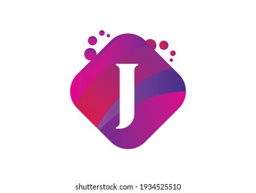 J abstract 3d alphabet company letter logo design vector icon template.