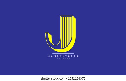 J abstract initials monogram letter text alphabet logo design