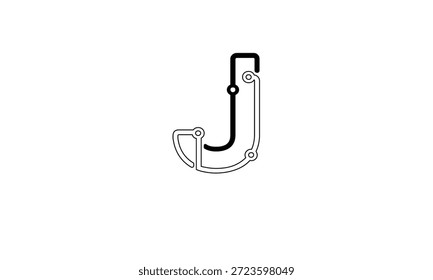 J ABSTRACT LETTER LOGO MONOGRAM