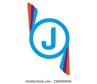 J abstraktes Logo, Vektorvorlage