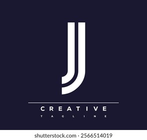 J abstract minimalist letters Logo Monogram. It is a minimalist logo, this logo is made by a abstract letter