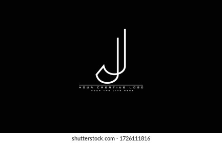 J abstract vector logo monogram template