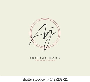 A J AJ Beauty vector initial logo, handwriting logo of initial signature, wedding, fashion, jewerly, boutique, floral and botanical with creative template for any company or business.