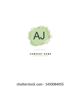 A J AJ Initial logo template vector