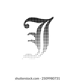 j alphabet halftone dotted effect logo icon vector illustration eps
